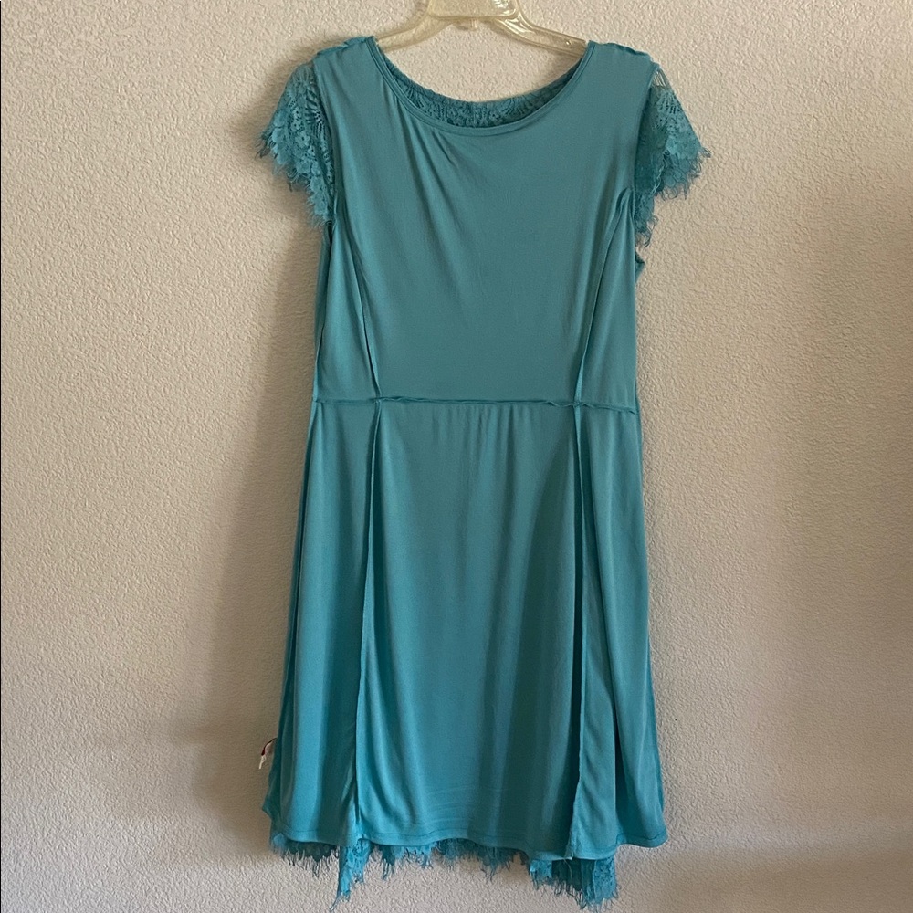 REBA Turquoise Lace Midi Dress - Picture 12 of 16